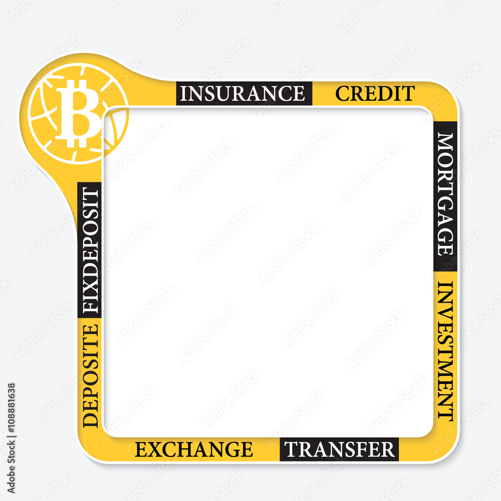 Poster vector frame for your text and bit coin symbol