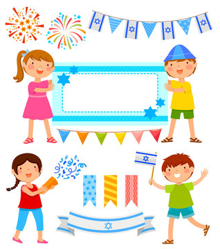 set of cartoons for Israel’s Independence Day