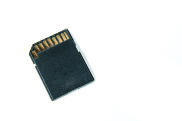 Memory card isolated on white background.