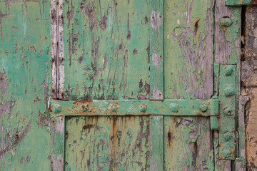 Weathered door and hinge
