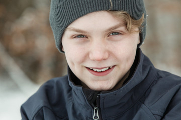 Handsome young boy with a friendly smile