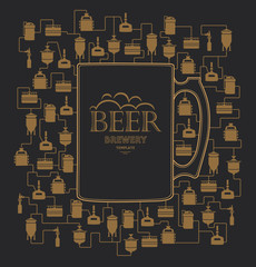 Card template with beer brewery element. Vector