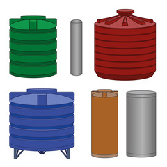 Industrial water tanks set. Vector