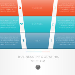 Colour strips infographic numbered three position
