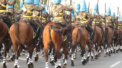 Mounted soldiers in a parade - Powered by Adobe