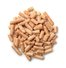 Top view of wooden pellets