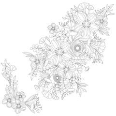 Fototapeta premium Adult Coloring Book Floral Pattern - vector eps 10