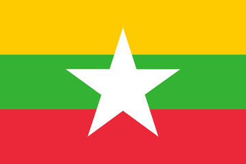 Flag of Myanmar - obrazy, fototapety, plakaty