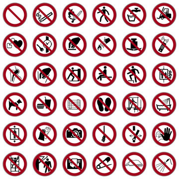 Set - Verbotszeichen DIN EN ISO 7010, 4844-2