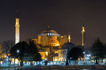 Hagia Sophia at night