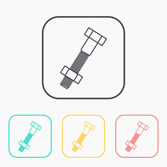 Bolt and nut icon, vector illustration