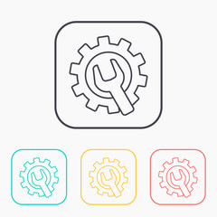 Wrench and gear icon, vector illustratoon