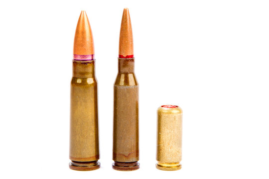 couple of bullets on a white background