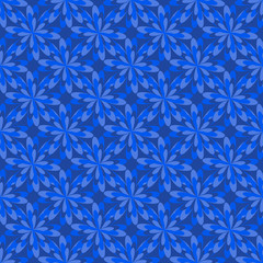 seamless abstract stylized blue flowers on a blue background
