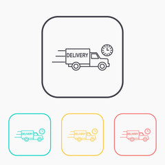 delivery truck with clock icon