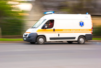 Ambulance in motion