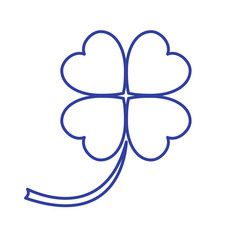 Obraz premium Stylized icon of a colored silhouette clover leave on a white ba