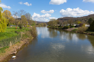 Obraz premium Wye valley of the River Wye Monmouth Monmouthshire Wales uk