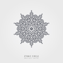 Ethnic mystical pattern with triangle and circles. 