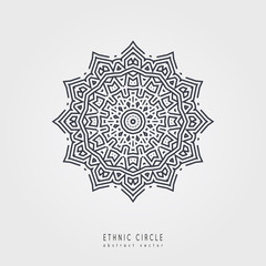 Ethnic mystical pattern with triangle and circles. 