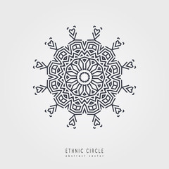 Ethnic mystical pattern with triangle and circles. 