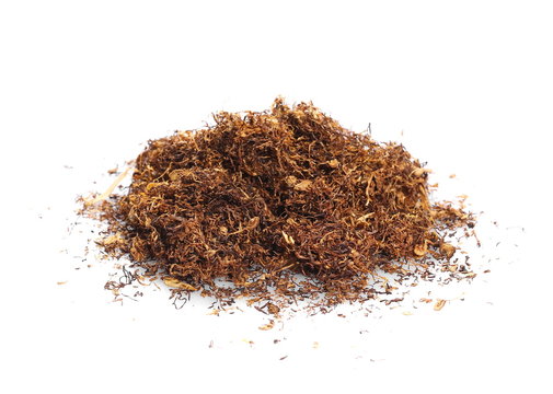 pile tobacco isolated on white background