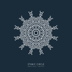 Fototapeta premium Ethnic mystical pattern with triangle and circles. 