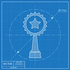 White trophy and awards icon