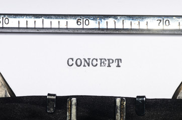 Word concept typed on typewriter