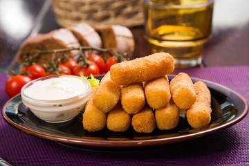 cheese stick with sauce