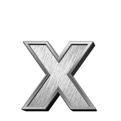 Obraz premium One lower case letter from brushed stainless steel alphabet set, isolated on white. 3D illustration.