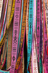 Hand-made belts with traditional Mexican ornaments 
