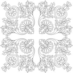 Vintage baroque frame scroll ornament. Vector.