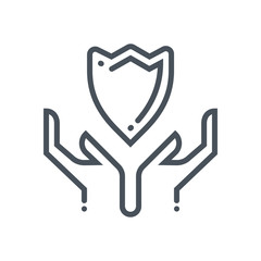 Hands and shield icon
