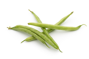Green beans isolated on a white background.
