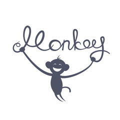 Fototapeta premium Chinese New Year of the Monkey vector illustration