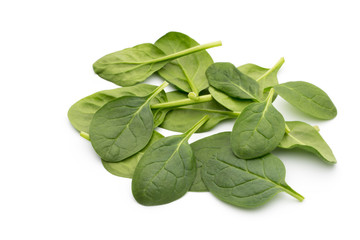 Spinach on the isolated white.
