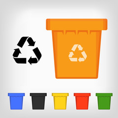 Waste bin set vector illustration