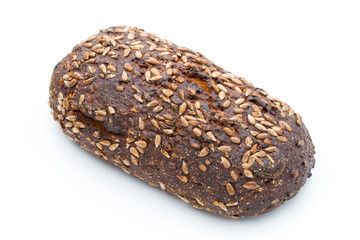 Rye bread isolated on white background.