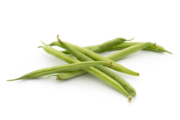 Green beans isolated on a white background.