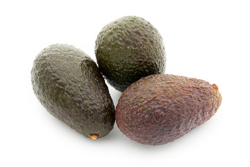 Avocado pieces set isolated on white background.