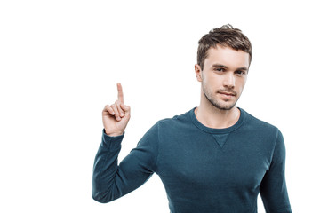 Handsome young man on white background