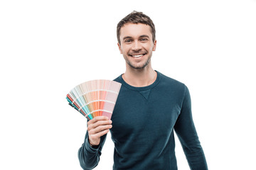 Handsome young man on white background