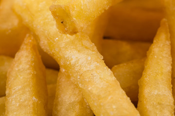 Fried potatoes closeup
