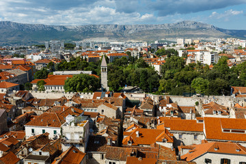 View over the red roofs of houses