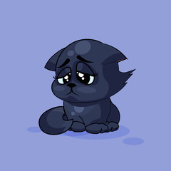 Black cat sad