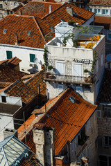 View over the red roofs of houses