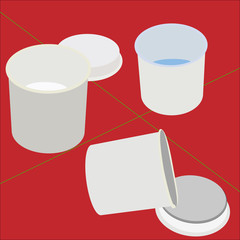 set of gouache paints in the cans