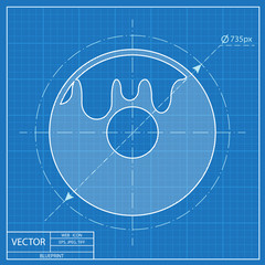 Blueprint icon of donut