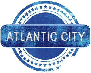 atlantic city grunge blue stamp. Isolated on white. © Argus